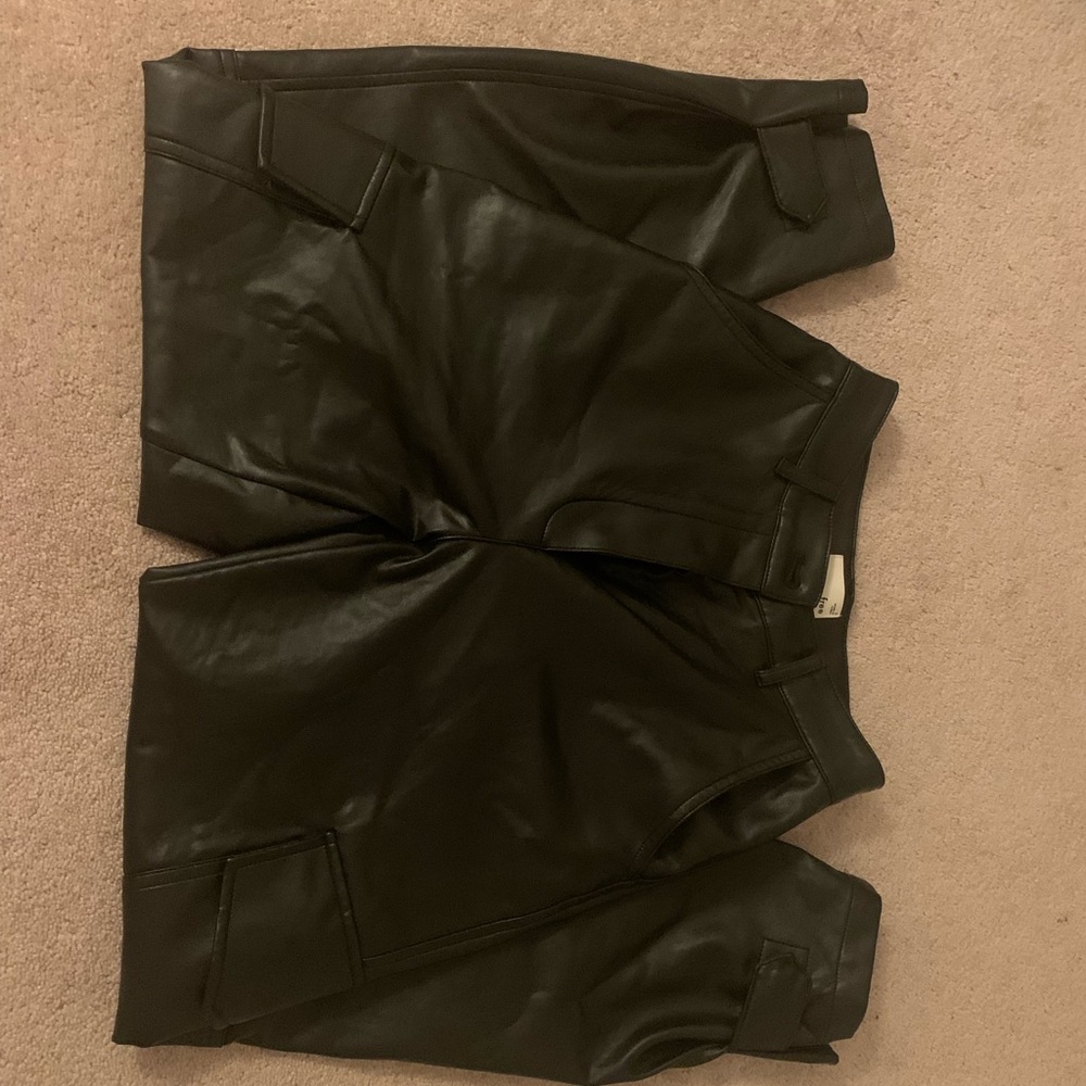 Modern leather cargo pants from aritzia